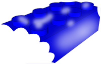 Chewed building block